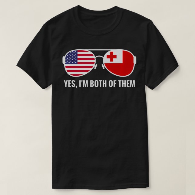 USA Tonga Flag Sunglasses Tongan Americans asperge T-Shirt (Design Front)