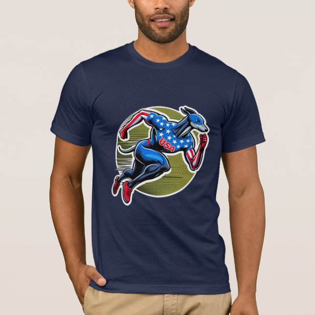 USA-TRACK AND FIELD GREYHOUND T-Shirt (Front)