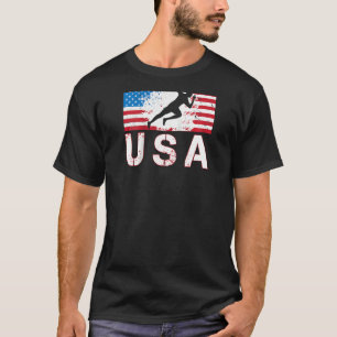 Usa Track And Field Team American Flag Us Men Wome T-Shirt