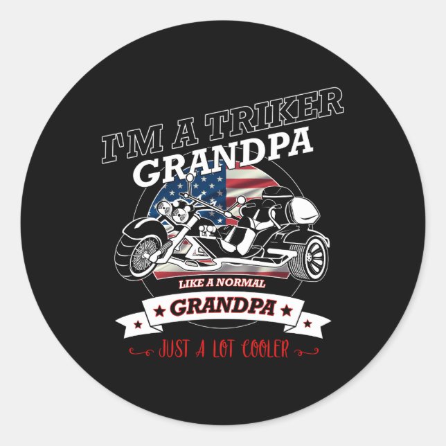 Usa Triker Grandpa Trike Classic Round Sticker (Front)