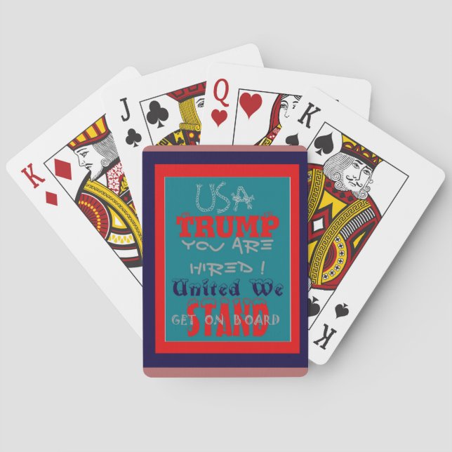USA Trump You Are Hired! United We Stand Art Print Playing Cards (Back)