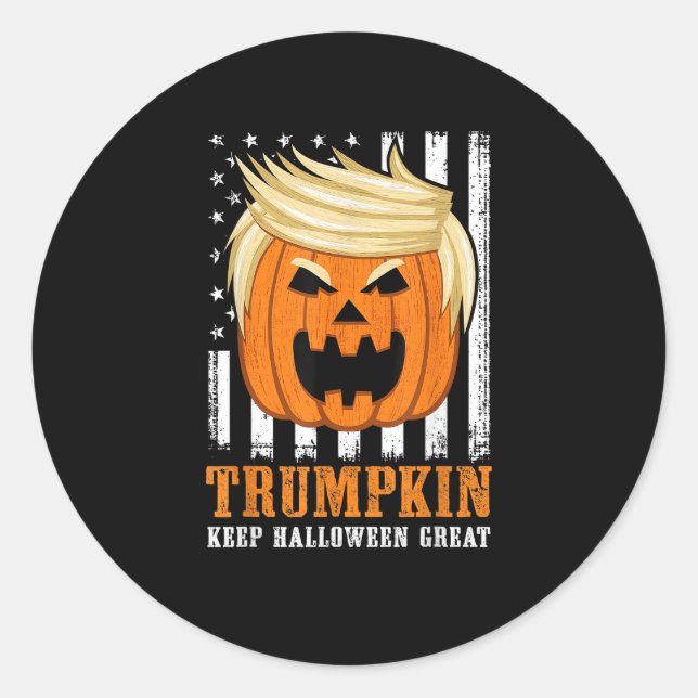 Usa Trumpkin Keep Halloween Great Funny Classic Round Sticker (Front)