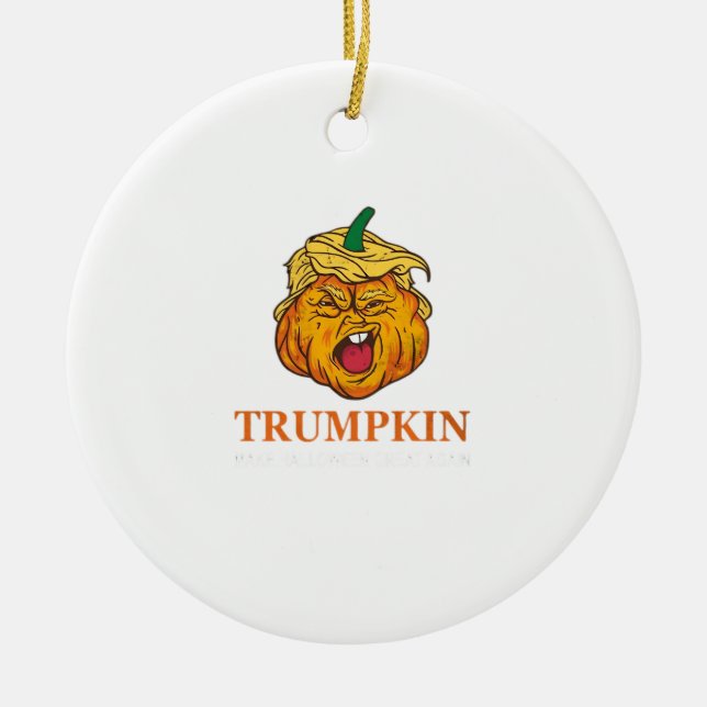 Usa Trumpkin Make Halloween Great Again Costume Cl Ceramic Ornament (Front)