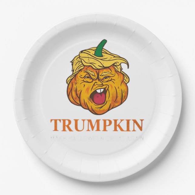Usa Trumpkin Make Halloween Great Again Costume Cl Paper Plate (Front)