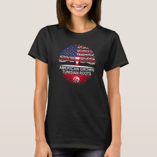 USA & Tunisia Flags American Grown Tunisian Roots T-Shirt