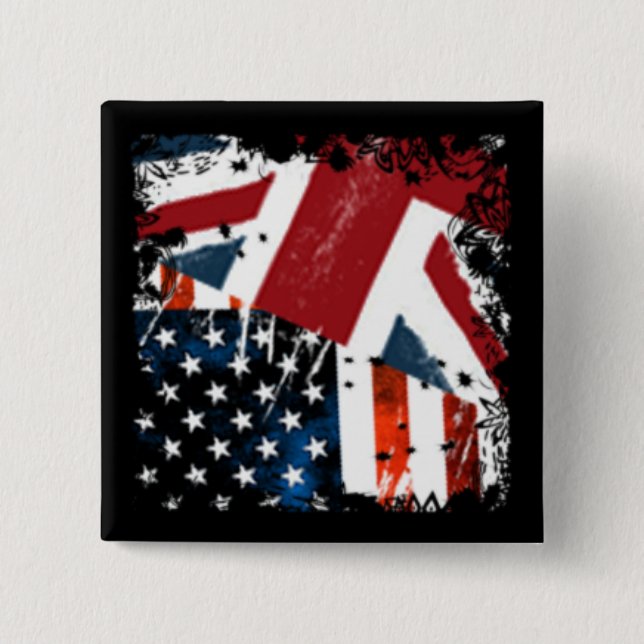 USA$UK 15 CM SQUARE BADGE (Front)