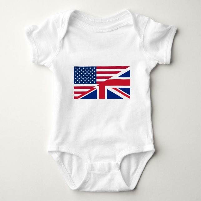 usa uk baby bodysuit (Front)