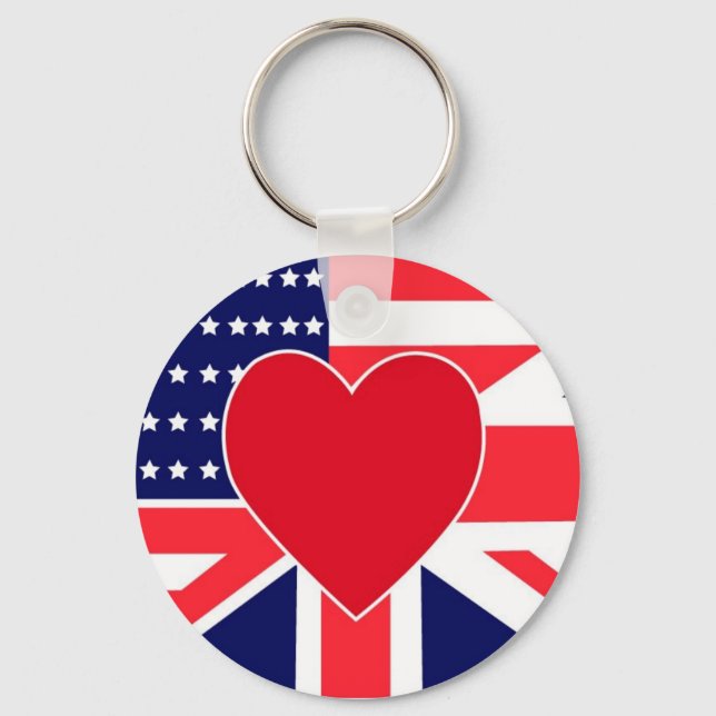 USA/UK Love Key Ring (Front)