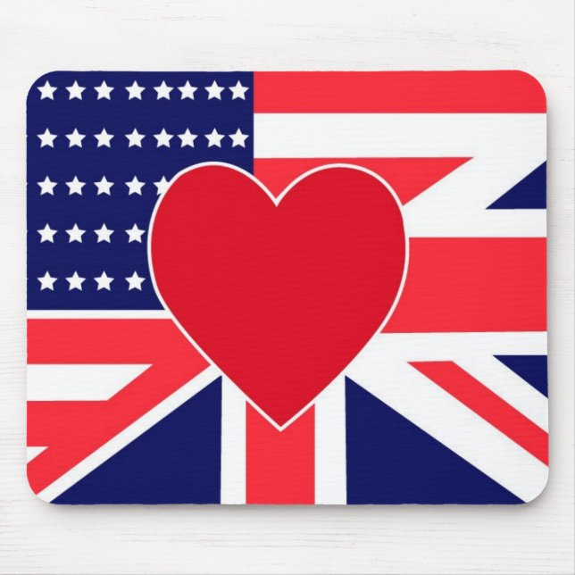 USA/UK Love Mouse Pad (Front)