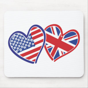 USA---UK-Love Mouse Pad