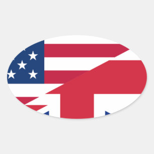 usa uk oval sticker