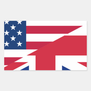 usa uk rectangular sticker