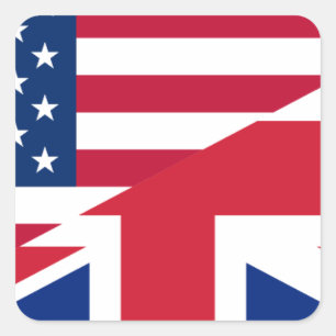 usa uk square sticker