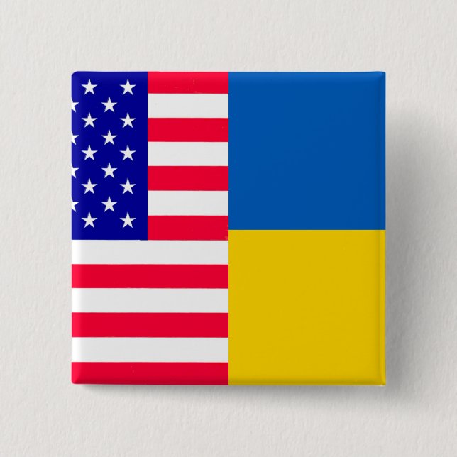 USA Ukraine  15 Cm Square Badge (Front)