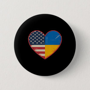 Usa Ukraine Heart - Dual Citizenship 2 6 Cm Round Badge