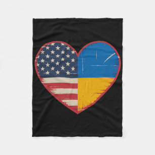 Usa Ukraine Heart - Dual Citizenship 2  Fleece Blanket