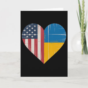 Usa Ukraine Heart - Dual Citizenship 3 Card