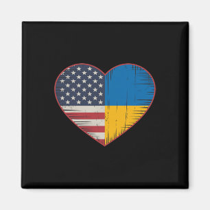 Usa Ukraine Heart - Dual Citizenship Magnet