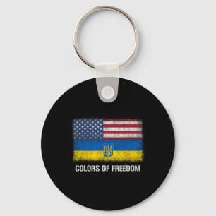 Usa Ukraine Ukrainian American Flag Colors Of Free Key Ring