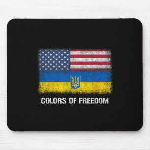 Usa Ukraine Ukrainian American Flag Colors Of Free Mouse Pad