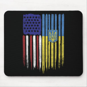 Usa Ukraine Ukrainian Flag Trident Roots Mouse Pad