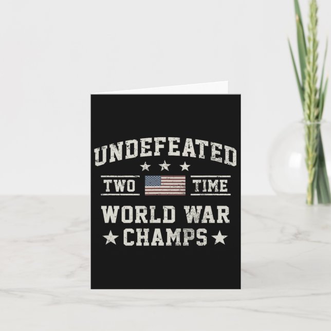 Usa Undefeated Two Time World War Champs  Card (Front)