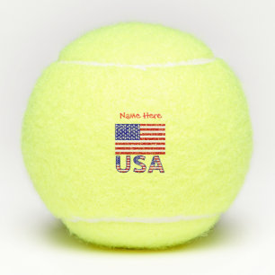 USA United States America Flag Red Personalised Tennis Balls