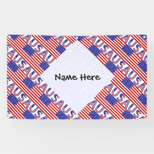 USA United States America Flag Tiled Personalised  Banner
