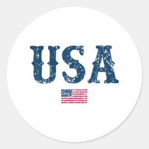 Usa United States Of America American Flag July 4t Classic Round Sticker