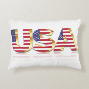 USA - United States of America - Flag - Patriotic Decorative Cushion