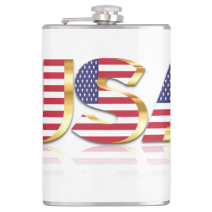 USA - United States of America - Flag - Patriotic  Hip Flask