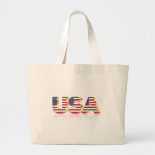 USA - United States of America - Flag - Patriotic Large Tote Bag