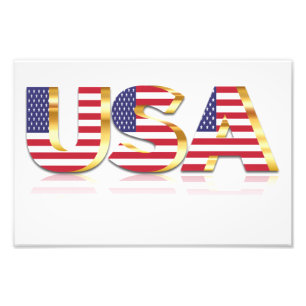 USA - United States of America - Flag - Patriotic Photo Print