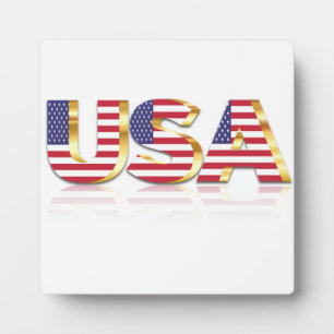 USA - United States of America - Flag - Patriotic  Plaque