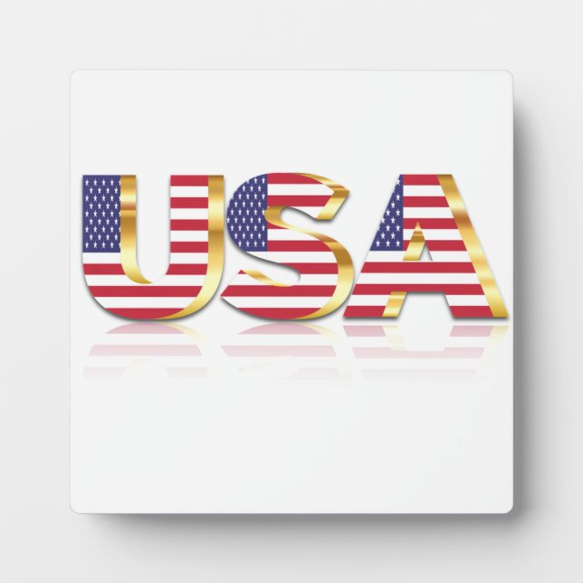 USA - United States of America - Flag - Patriotic  Plaque (Front)