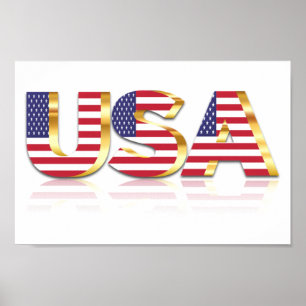 USA - United States of America - Flag - Patriotic  Poster