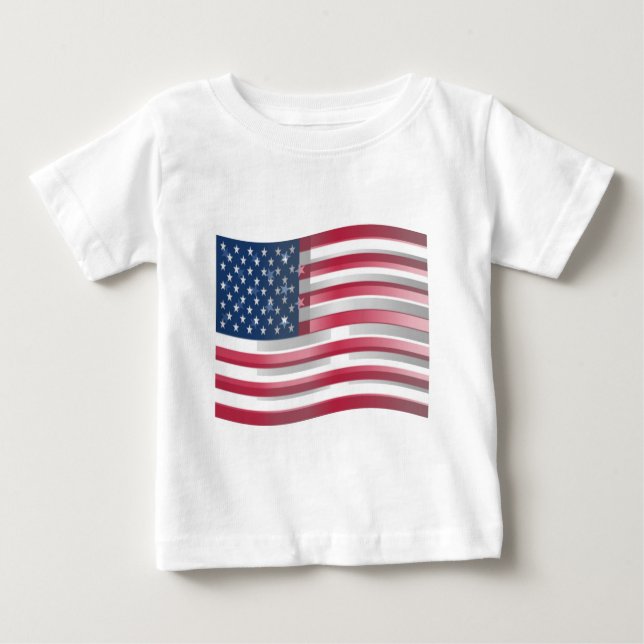 USA Unites: Stripes & Stars in Bold Design Baby T-Shirt (Front)