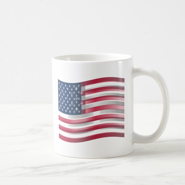 USA Unites: Stripes & Stars in Bold Design Coffee Mug (Right)