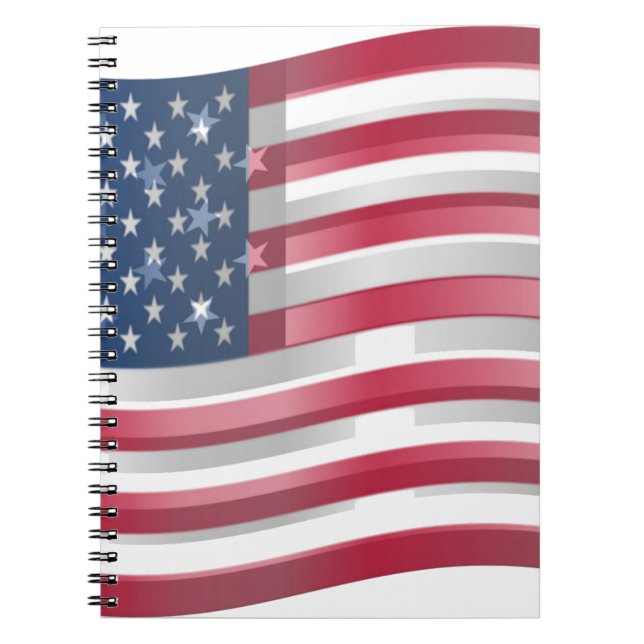 USA Unites: Stripes & Stars in Bold Design Notebook (Front)