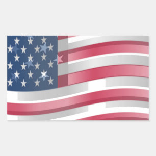 USA Unites: Stripes & Stars in Bold Design Rectangular Sticker