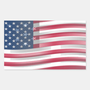 USA Unites: Stripes & Stars in Bold Design Rectangular Sticker