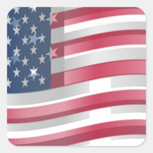 USA Unites: Stripes & Stars in Bold Design Square Sticker