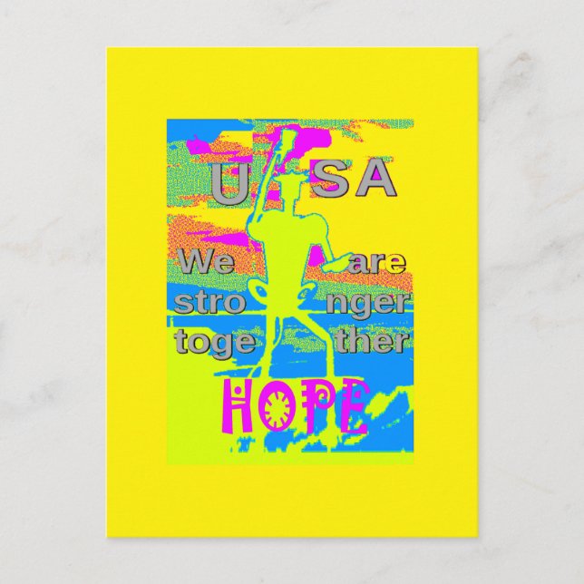 USA Unity Design: Hope and Strength Postcard (Front)