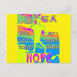 USA Unity Design: Hope and Strength Postcard