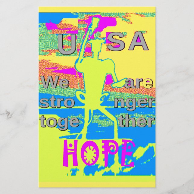 USA Unity Design: Hope and Strength Stationery (Front)