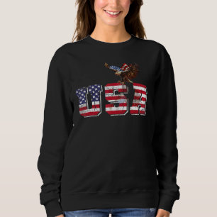 Usa Us American Flag Patriotic 4th Of July Bald Ea Sweatshirt