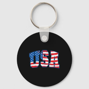 Usa Us Flag Patriotic 4th Of July America 1 Key Ring