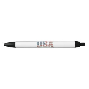 USA US Flag Patriotic 4th of July America Black Ink Pen