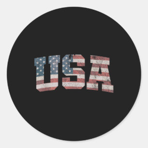 Usa Us Flag Patriotic 4th Of July America Classic Round Sticker