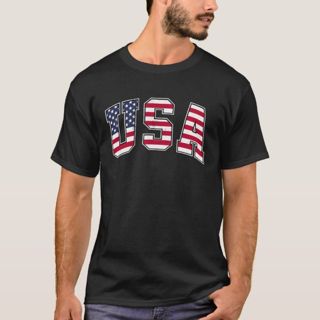 USA US Flag Patriotic 4th Of July America T-Shirt (Front)